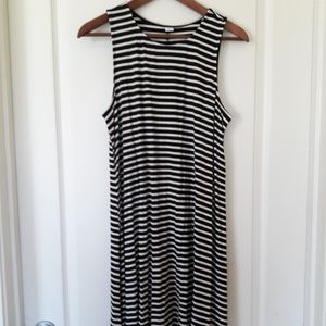 EUC Black & White Stripe Swing Dress Sz L